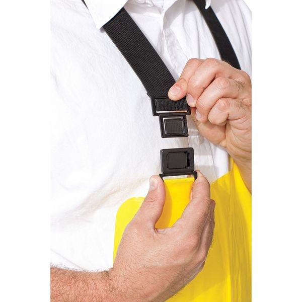 Polyco Rain Bib Overall, VR (Polyolefin), 31 in Inseam, 34 in to 36 in Waist, 8 mil Thickness, Yellow, L - 53524