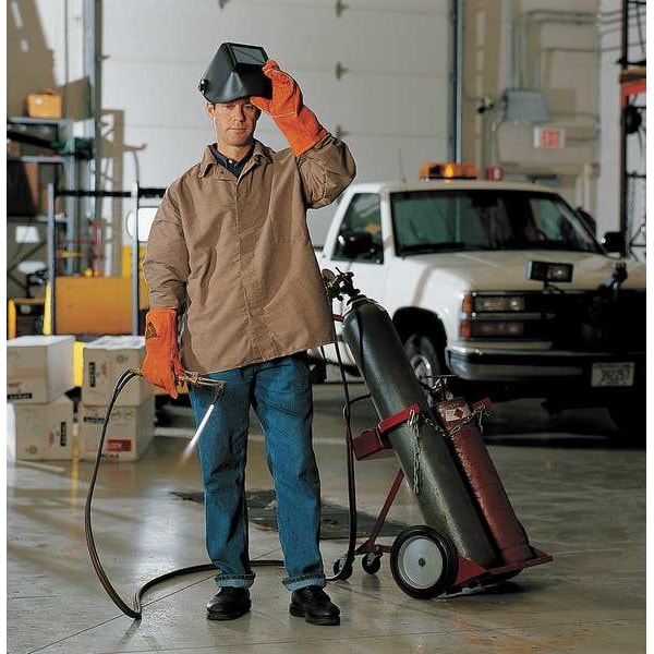 National Safety Apparel Welding Half Jacket, 2XL, 30", Brown - C75TW2X017-NR