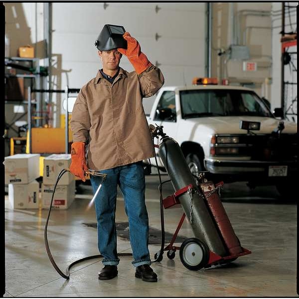 National Safety Apparel Welding Half Jacket, 2XL, 30", Brown - C75TW2X017-NR