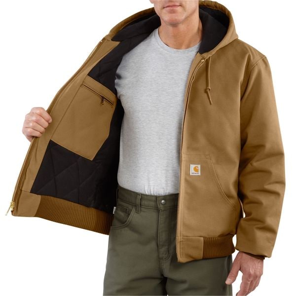 Carhartt Men's Brown Cotton Hooded Duck Jacket size 2XLT - J140-BRN XXL TLL