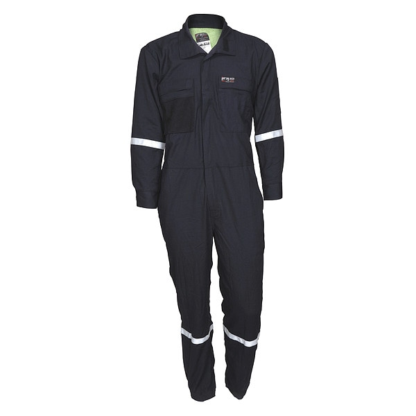 Mcr Safety Coverall, 8.9 cal/sq cm ATPV, M, 30 in Inseam, FR Inherent Blend, Zipper - SBC101240