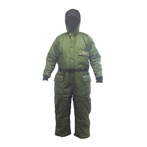 Polar Plus Heavy Duty Hooded Coverall, -50F, Green, L - 22020G-L