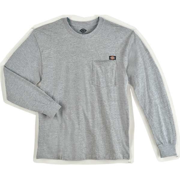 Dickies Men's Long Sleeve T-Shirt, Cotton, Pullover Closure, Gray - WL50HG RG M