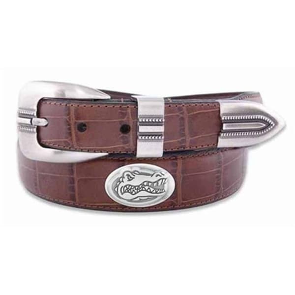 Zeppelinproducts ZeppelinProducts UFL-BOLPTCRC-TAN-36 Florida Concho Croc Tan Leather Belt; 36 Waist - UFL-BOLPTCRC-TAN-36