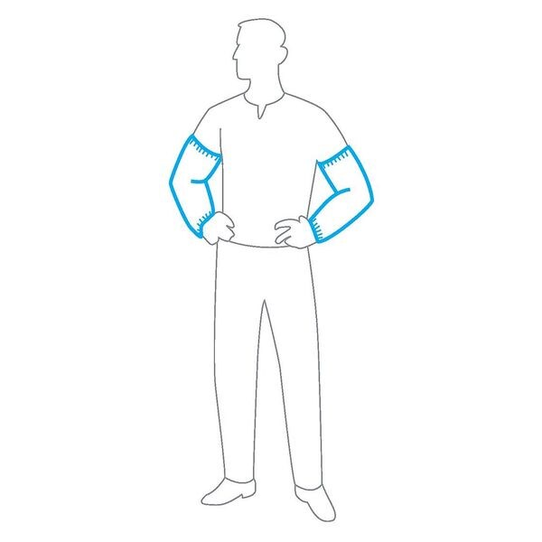 Zoro Select Chemical Resistant Sleeves, 18 in Length, Serged Seam, White, 200 PK - C18500