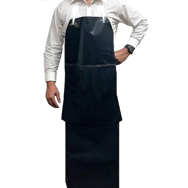 Kleen Chef Premium Heavy Duty PVC Leather Apron, Black - BLKC-HDS-PVC-AP1BK