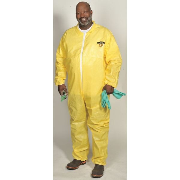 Lakeland Disposable Coverall, Collared, 2XL, Non-Woven Laminate Polyethylene/Polypropylene, Zipper - PBLC5417-2X