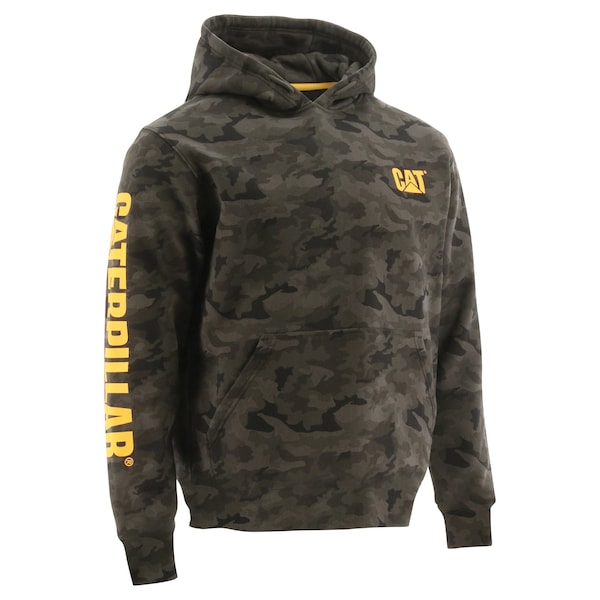 Cat Workwear Trademark Banner Hooded Sweatshirt, Nigh - 1910709-11790
