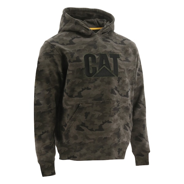 Cat Workwear Trademark Hooded Sweatshirt, Night Camo - W10646-11790