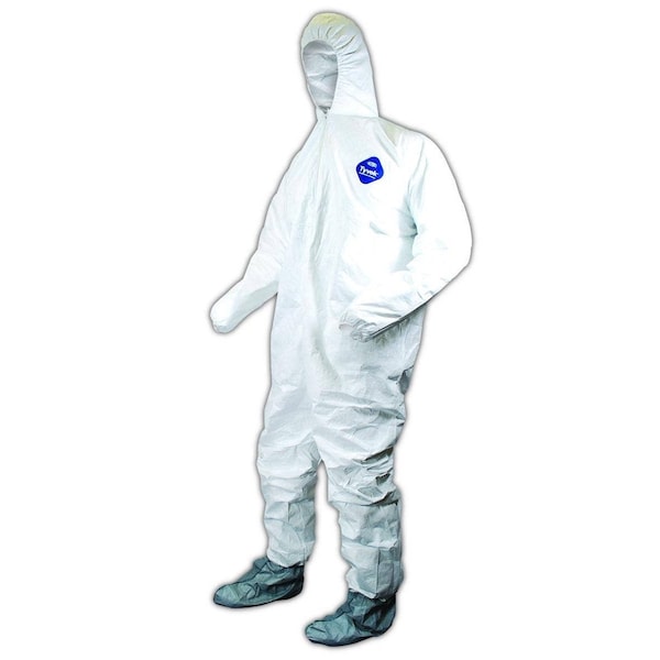 Dupont Disposable Coverall, Tyvek, Zipper, Serged Seam - CVWHB11-XL