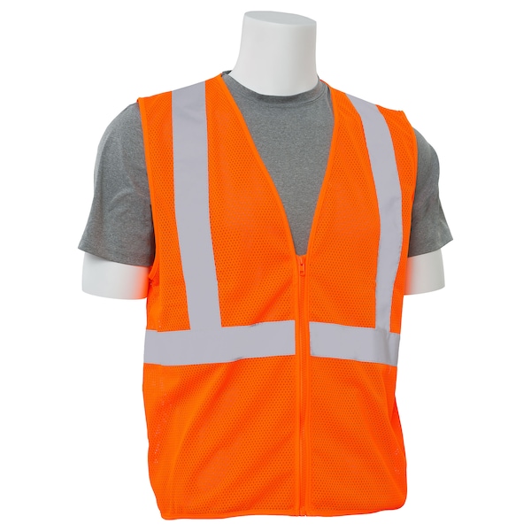 Deltaplus Safety Vest, Mesh, Hi-Viz, Orange, 3XL - 61457