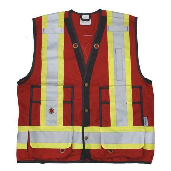 Viking Surveyor Vest, Red, S, 28-1/2"L, Class 1 - 6165R-S