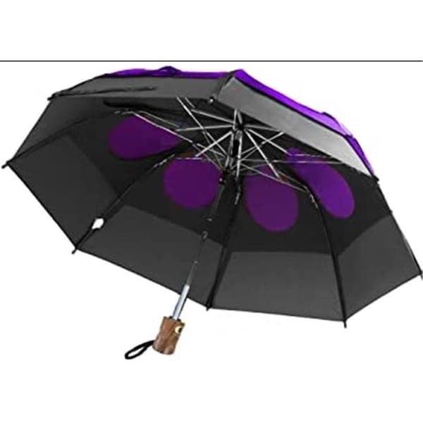 Gustbuster GustBuster 34143PUR-BL LTD Auto Open & Close Vented Compact Umbrella; Purple & Blue - 43 in. - 34143PUR/BL