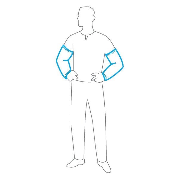 Zoro Select Chemical Resistant Sleeves, 18 in Length, Serged Seam, White, 500 PK - 17500