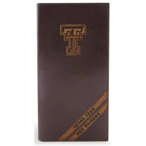 Zeppelinproducts ZeppelinProducts TXT-IWD4-BRW Texas Tech Secretary Debossed Leather Wallet - TXT-IWD4-BRW