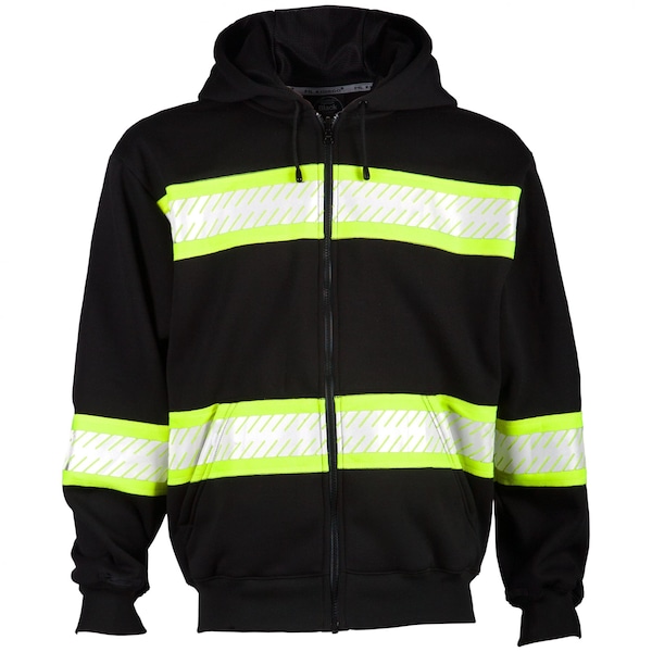 Kishigo XL, Black, Class 1 Enhanced Visibility Heavyweight Hoodie - B310-XL