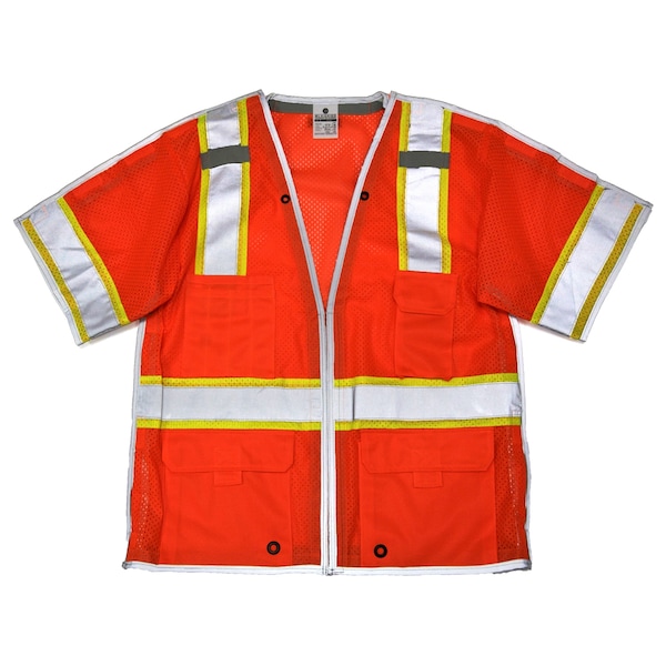 Kishigo XL Orange, Class 3, Premium Brilliant Series Breakaway Vest - 1553B-XL