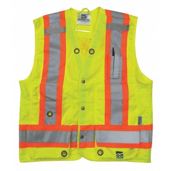 Viking Surveyor Vest, Mens, ANSI CLASS 2, Green, M - 6165G-M