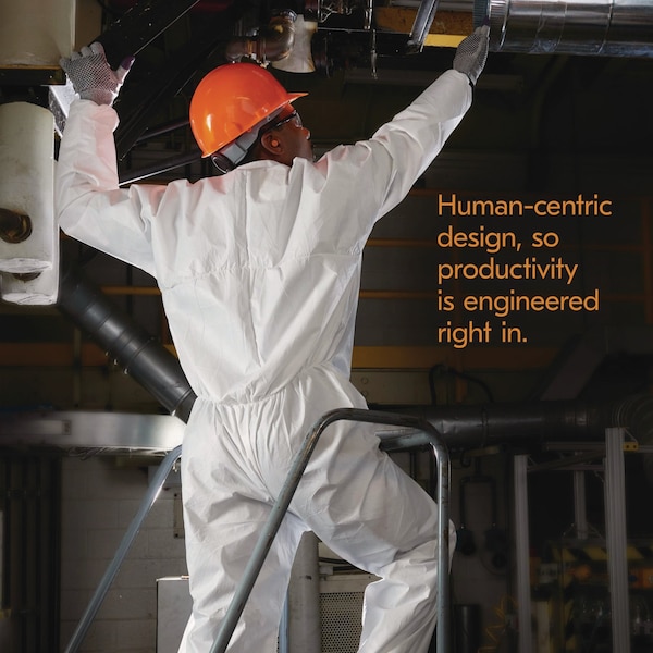 Kleenguard A20 Breathable Particle Protection Coveralls, Zip Front, Elastic Back, Wrists, Ankles, 3XL, White, 20PK - KCC 49106