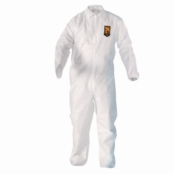 Kleenguard A20 Breathable Particle Protection Coveralls, Zip Front, Elastic Back, Wrists, Ankles, 3XL, White, 20PK - KCC 49106