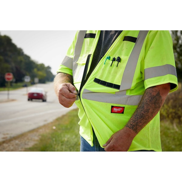 Milwaukee Tool Class 3 High Visibility Yellow Safety Vest - 2X-Large/3X-Large - 48-73-5143