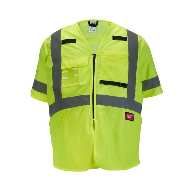 Milwaukee Tool Class 3 High Visibility Yellow Safety Vest - 2X-Large/3X-Large - 48-73-5143