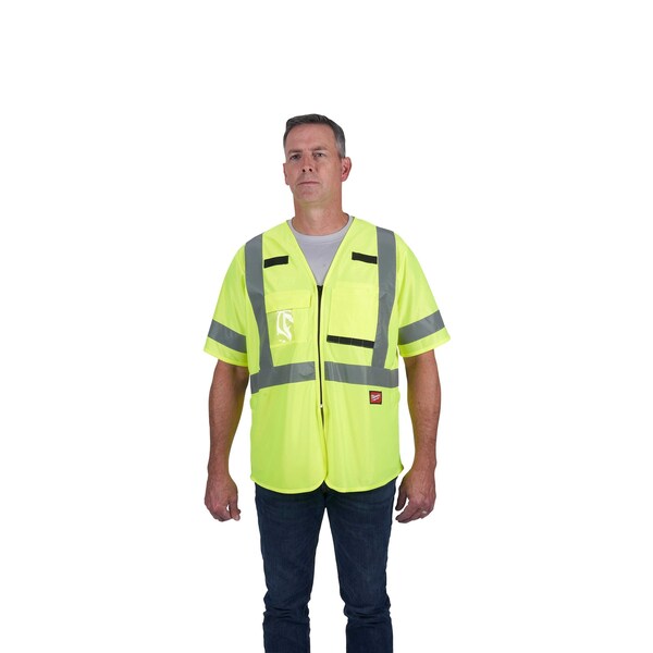 Milwaukee Tool Class 3 High Visibility Yellow Safety Vest - 2X-Large/3X-Large - 48-73-5143