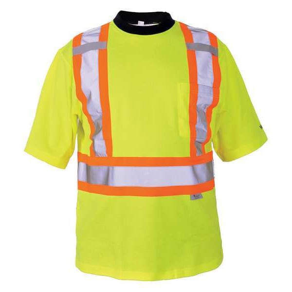Viking Unisex High Visibility Short Sleeve Shirt, Polyester/Cotton, Pullover Closure, M - 6000G-M