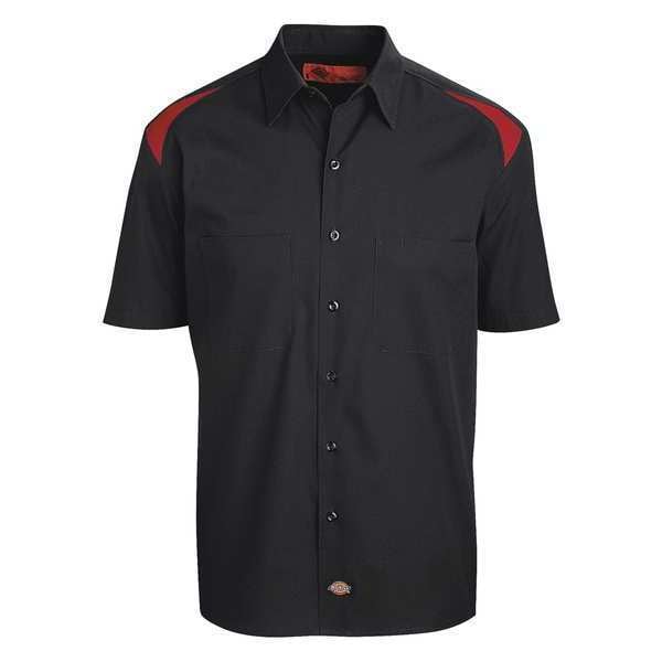 Dickies Men's Short Sleeve Shirt, 35% Cotton, 65% Polyester, Button Down Closure, XL - 05BKER RG XL