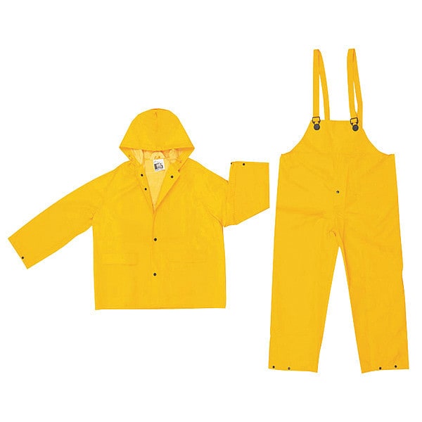 Mcr Safety Classic .35Mm Pvc Poly Suit 3 Pc Ye, S, PVC/Polyester, Yellow, S - 2003S