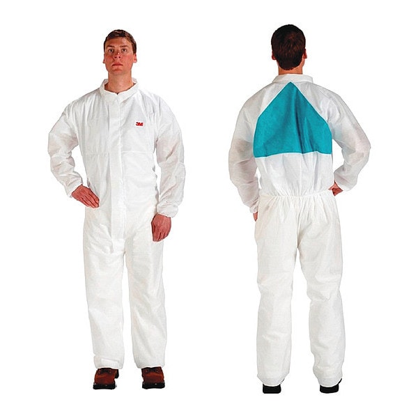 3M Disposable Coverall, Collared, L, SMMMS, Zipper, Knit Cuff, Elastic Ankle, Serged Seam, 25 PK - 4520CS-BLK-L
