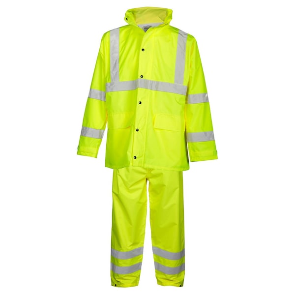 Kishigo L-XL, Lime, Class 3 & Class E, Rainwear Set - RW110-L-XL