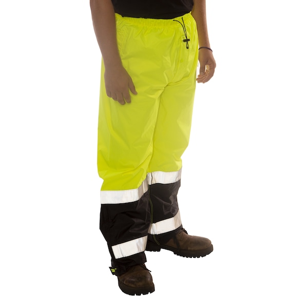 Tingley High-Visibility Pants, L, Black; Green; Yellow, Polyurethane - P27122