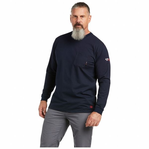 Ariat Men's FR Durastretch Work Shirt, 8.1 cal/sq cm, LT, Stretch Logo Crew - 10039294