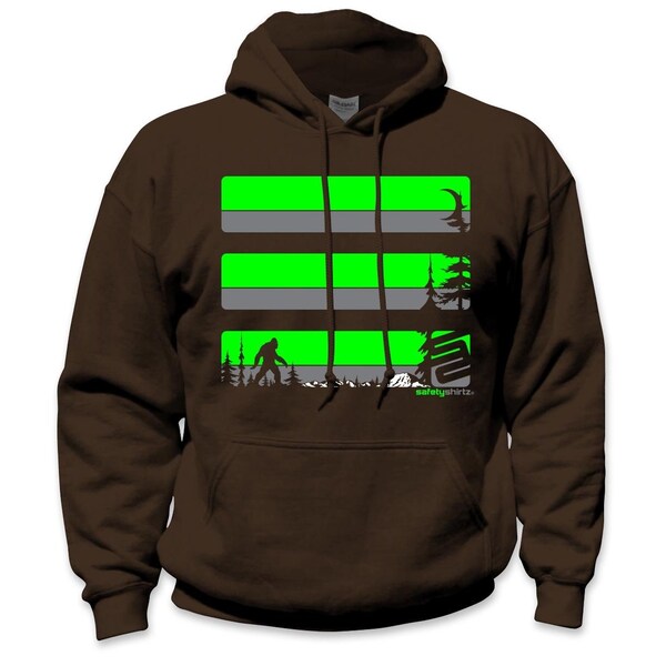 Safetyshirtz Sasquatch High Visibility Hoodie, Brown, M - 64041203M