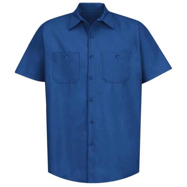 Red Kap Men's Mens Ss Royal Blue Poplin Wrk Shirt, M, Cotton/Polyester, Buttons Closure, 2 Pocket(s), M - SP24RB SS M