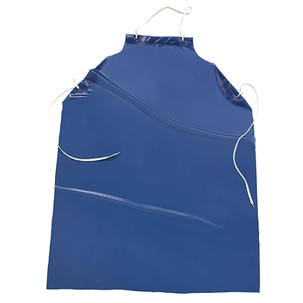 West Chester Protective Gear Bib Apron, 50inLx36inW, Blue, 6 mil, PK12 - UUB-50