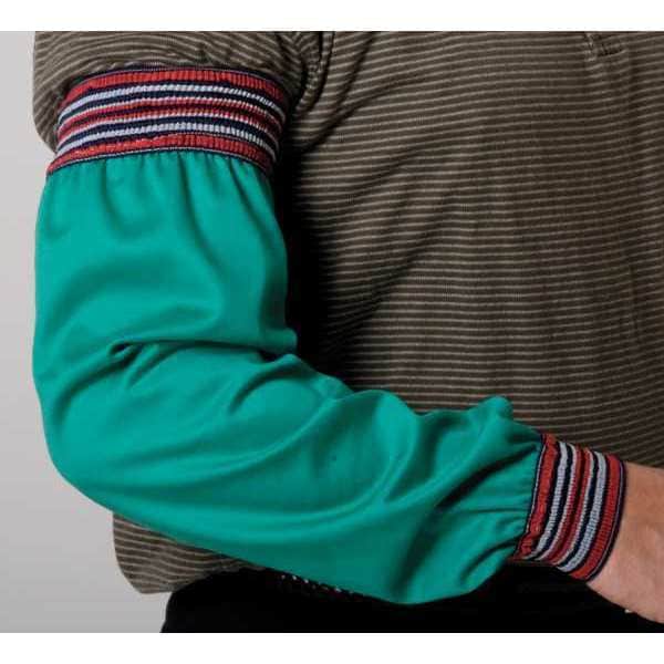Condor Flame-Retardant Treated Cotton Sleeves, 17 in Length, Welding Sleeve, Green, 1 Pair - 6NE10