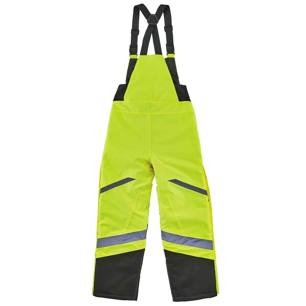 Ergodyne Insulated Bib Overalls, 300D polyester oxford with PU coating, Lime, L - 8928
