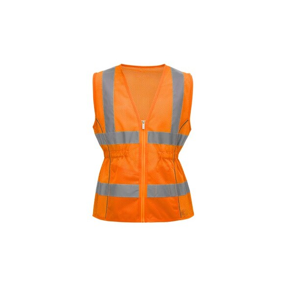 2W International Hi-Vis Fitted Safety Vest XS Class 2 U Back, , Zipper 2 Pockets - RW301C-2