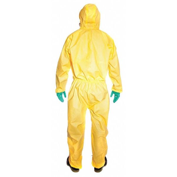 Microchem Disposable Coveralls, Hooded, M, Polyethylene, Zipper, Elastic Cuff, Elastic Ankle, Taped Seam - YY23-T-92-132-03
