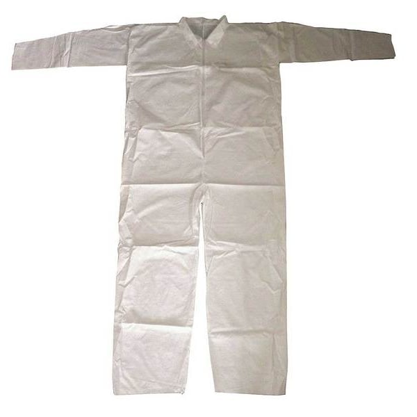 Condor Disposable Coverall, Collared, 2XL, Zipper, Open Cuff, Open Ankle, Serged Seam, 6 PK - 30C564