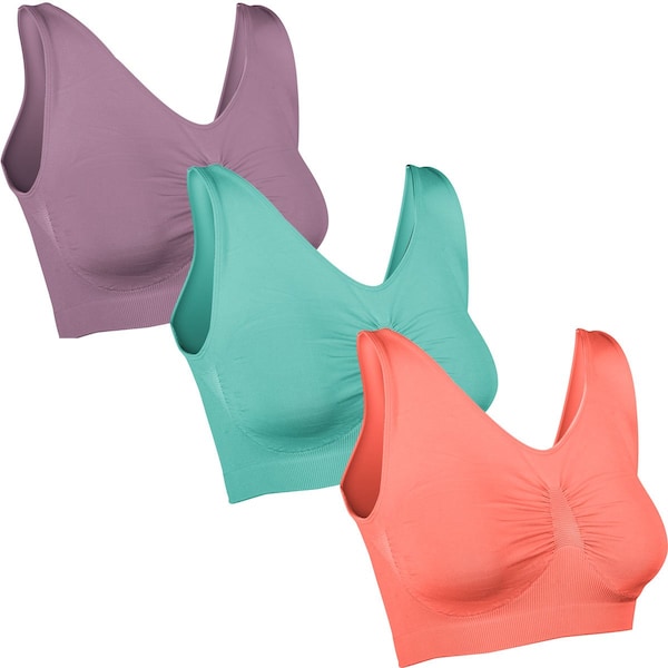 Comfortisse Bras - 3 Pack - Pink, Purple, Teal - Small, 3PK - 80-1US01