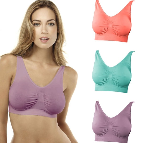 Comfortisse Bras - 3 Pack - Pink, Purple, Teal - Small, 3PK - 80-1US01
