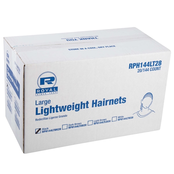 Amercareroyal Royal 28" Latex Free Light Brown Light Weight Hairnet, PK2880 - RPH144LTBK28