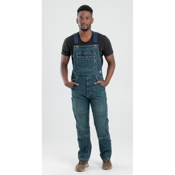 Berne 46 x 32 in. Flex 180 Denim Bib Overall, Granite - B911GRA32460