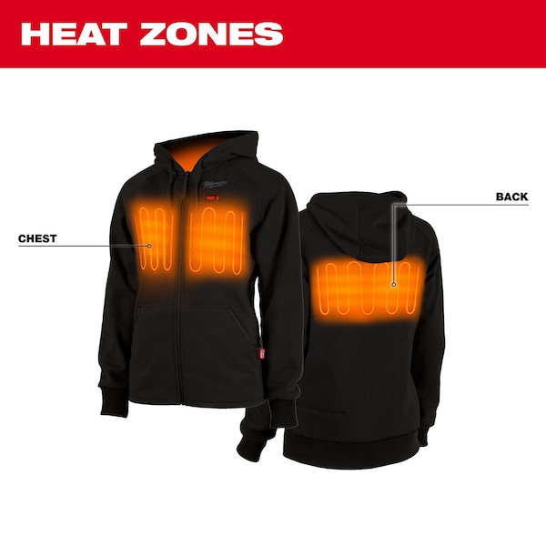 Milwaukee Tool M12 Heated Women's Hoodie Kit - Black Small - 336B-21S