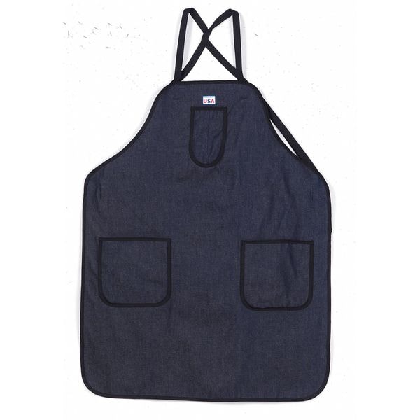 Karewear Bib Apron, Denim, 30"L, 24"W - 500D