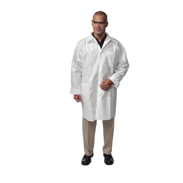 Kleenguard KleenGuard A20 Disposable Lab Coat, SMMMS, Snaps Closure, White, L, 25 PK - 10029