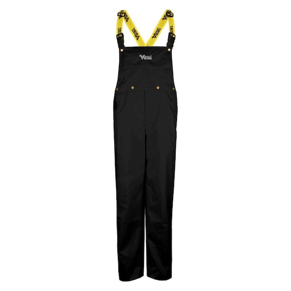 Viking Rain Bib Pants, 100% Nylon, 32 1/2 in Inseam, 39 in Waist, Black, XL - 3307P-XL